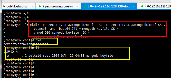 docker方式中安装mongodb集群的证书配置过程